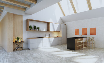 A contemporary, open kitchen