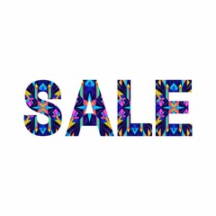 the word " sale " with flowers and a flower on a white background, watercolor
