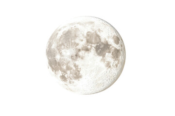 Obraz premium A bright, full moon showcasing its detailed surface features, casting a soft glow in the darkness.
