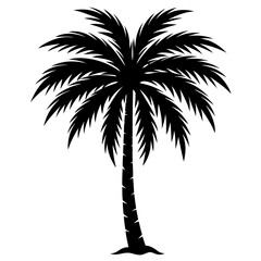 Obraz premium Minimalist Black Palm Tree Vector