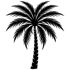 Obraz premium Minimalist Black Palm Tree Vector