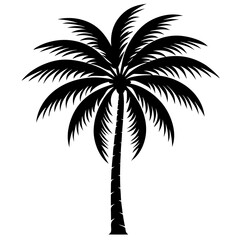 Minimalist Black Palm Tree Vector