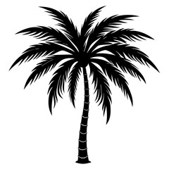 Obraz premium Minimalist Black Palm Tree Vector