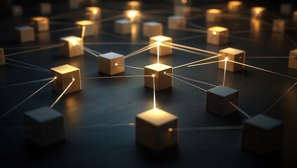 A network of linked pieces on a table, representing the synergy of an advertising campaign