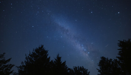 Low Angle View of Stars in Sky Milky way Wallpaper Background Generative AI