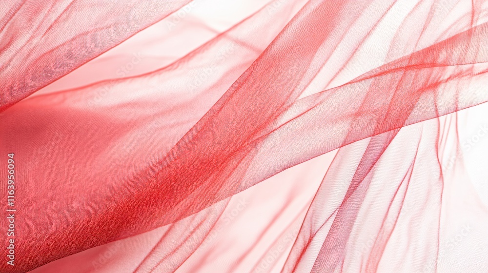 Poster flowing red fabric background with soft texture and elegant drapery effects