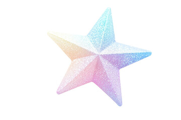 Obraz premium A shiny, multi-faceted star with a gradient of pastel colors, radiating an iridescent glow.