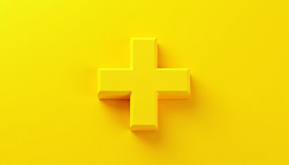 Fototapeta premium Vibrant Yellow Plus Sign Graphic Design