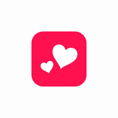 romantic hearts love icon sign vector