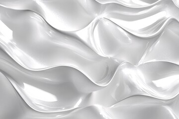 Fototapeta premium Smooth Abstract Texture of White Waves with Glossy Finish for Background Use