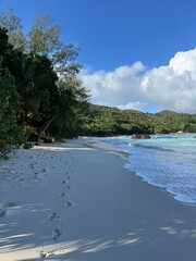 Pristine beach in the Seychelles