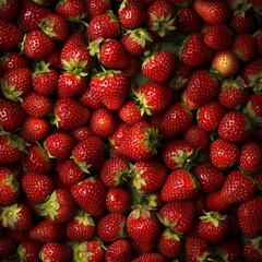 Vibrant fresh strawberry harvest pattern with glossy red texture