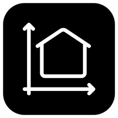 Editable building area, size vector icon. Property, real estate, construction, mortgage, interiors. Part of a big icon set family. Perfect for web and app interfaces, presentations, infographics, etc