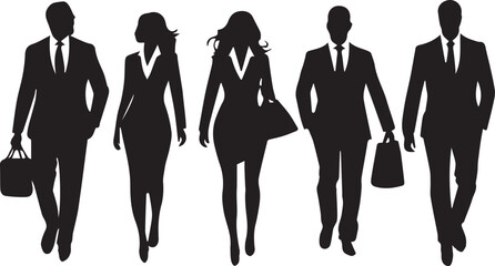 black and wight businessman logo type silhouette design