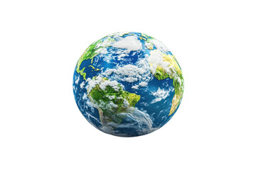 Fototapeta premium A vibrant depiction of Earth showcasing continents, oceans, and cloud formations in a stunning, detailed manner.