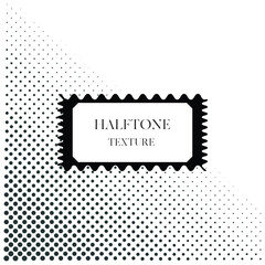 This is a halftone design featuring a pattern of gradient effect. This creates a visual illusion of depth and fading. Corner Composition of Circle Halftone Pattern Element