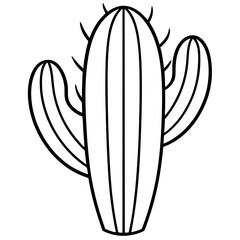 Minimalist Cactus Line Art Vector