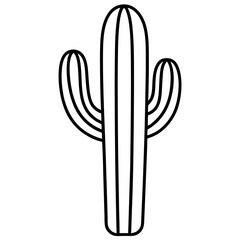 Minimalist Cactus Line Art Vector
