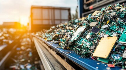 Obraz premium Industrial Waste Disposal in Midday Sunlight