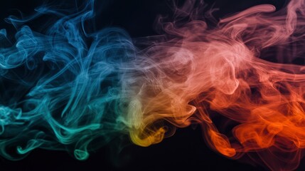 Obraz premium India flag smoke effect on black background. 