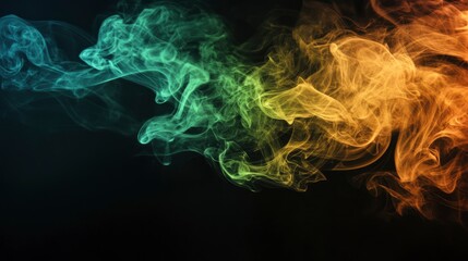 Obraz premium India flag smoke effect on black background. 