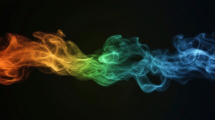 Obraz premium India flag smoke effect on black background. 