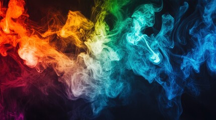 India flag smoke effect on black background. 