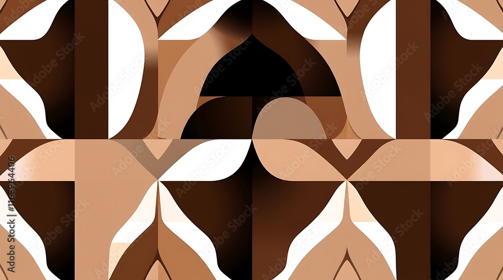 Poster abstract geometric pattern in earthy tones: this captivating abstract image features a mesmerizing p