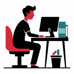 person working on computer