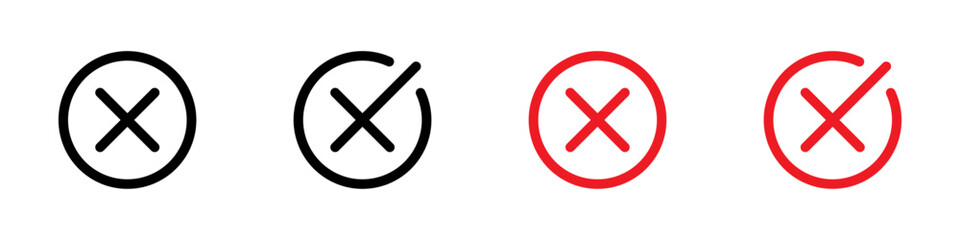 Obraz premium Cross button icon. Delete button symbol. Vector icons