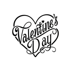 hand drawn happy valentine's day typography