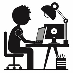 person working on computer