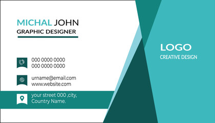 Double-sided creative business card template. Portrait and landscape orientation. Grey ,Blue and White  corporate business card design