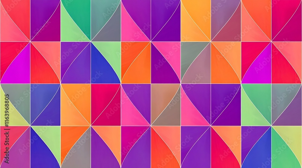 Poster abstract geometric pattern with vibrant colors: a mesmerizing interplay of geometric shapes and vibr