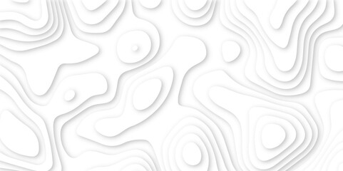 Abstract White Paper cut background. Modern 3d Paper cut background. Geometric map relief texture with curved layers and shadow. Topographic canyon map light relief texture. Vector illustration.	
