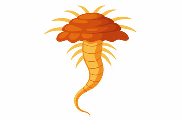 Illustration of Cordyceps Mushroom: Vibrant Design for Health and Nature Concepts.