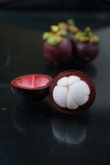 Fresh Indonesian Mangosteen on The Table