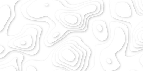 Abstract White Paper cut background. Modern 3d Paper cut background. Geometric map relief texture with curved layers and shadow. Topographic canyon map light relief texture. Vector illustration.	
