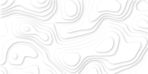 Abstract White Paper cut background. Modern 3d Paper cut background. Geometric map relief texture with curved layers and shadow. Topographic canyon map light relief texture. Vector illustration.	
