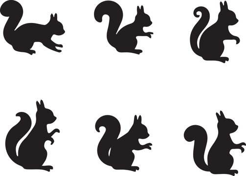 silhouettes of squarrel