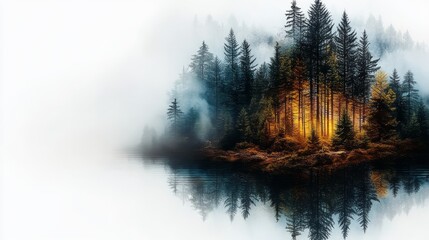 Serene Forest Lake Reflections