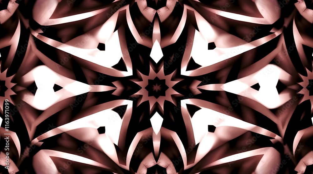 Poster intricate geometric design: a captivating kaleidoscope of symmetry and color, this abstract pattern 