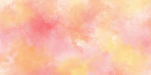 Abstract colorful pink and yellow watercolor background with bokeh. Hand drawn watercolor texture. Color splashing on paper. Paint stains watercolor texture. Picture painting illustration.	
