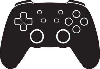 Gaming video game controller silhouette  icon  vector illustration © Ramiz