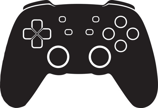 Gaming video game controller silhouette  icon  vector illustration