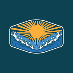 Water wave icon vector illustration design logo