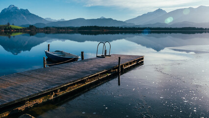  lake with mountains and landscape in the Allgäu	