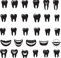 teeth silhouette vector illustration