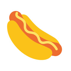 Hot Dog - Classic Fast Food Icon, Sausage in Bun Illustration, and Picnic Snack Clipart Design