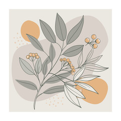 Hand drawn design botanical elements collection